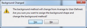 You'll get a little prompt asking if you really want to do this. It's certainly worth thinking about, because quite often choosing one small area to represent all of the variation in background noise across your image will be a poor choice. 